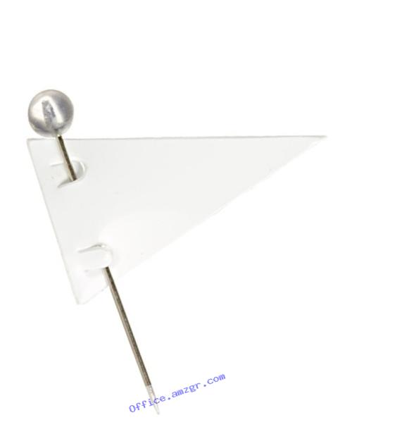 Moore Push-Pin White Pennant Map Flags (P-603)