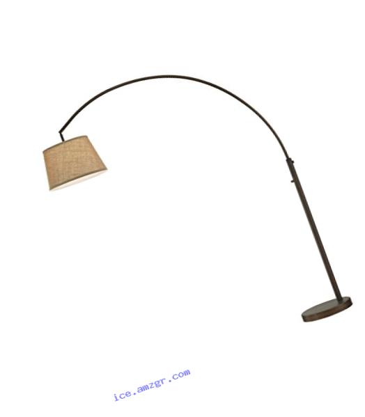 Artiva USA LED602111FBZ Allegra LED Arch Floor Lamp with Dimmer, 48 L x 16W x 79 H, Antique Bronze
