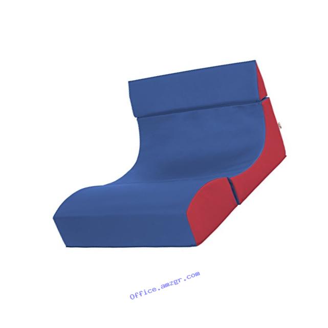 ECR4Kids SoftZone Ergonomic Fold-A-Way Convertible Foam Kids Sofa, Blue and Red