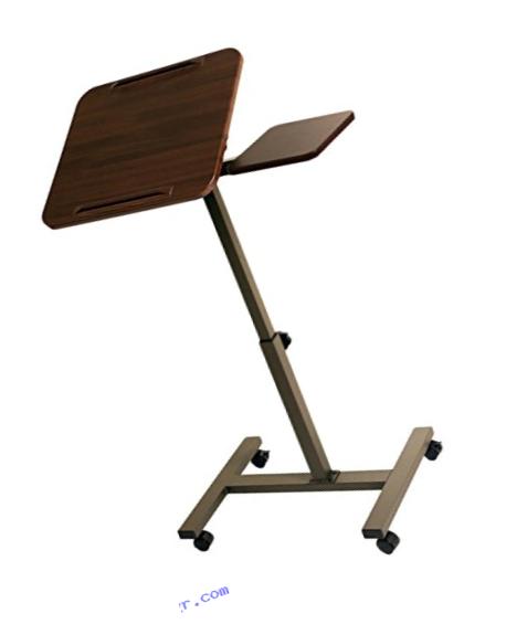 Seville Classics Sit-Stand Desk Cart with Side Table