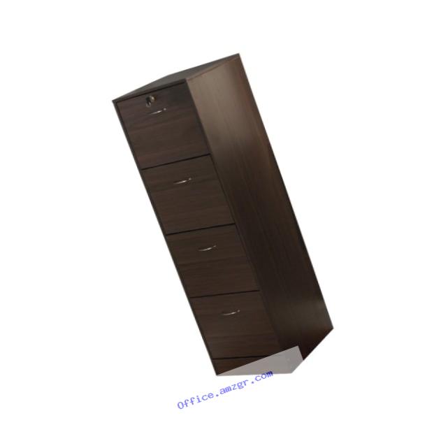 Target Marketing Systems Wilson Collection Modern 4 Drawer Filing Cabinet With Lock and Key, Espresso