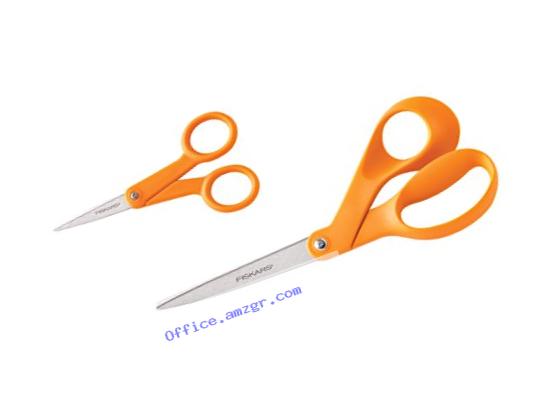 Fiskars Original Orange-Handled Scissors, 2-piece Set