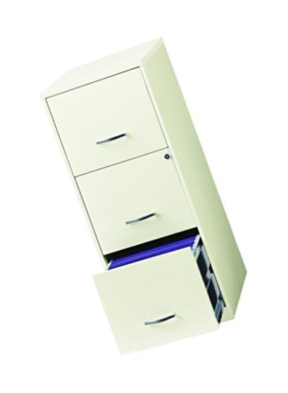 Space Solutions Letter Size File Cabinet, Pearl White (20227)