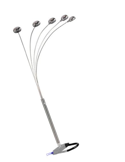 Ore International 6962SN 5-Arm Arch Floor Lamp with Dimmer, Nickel
