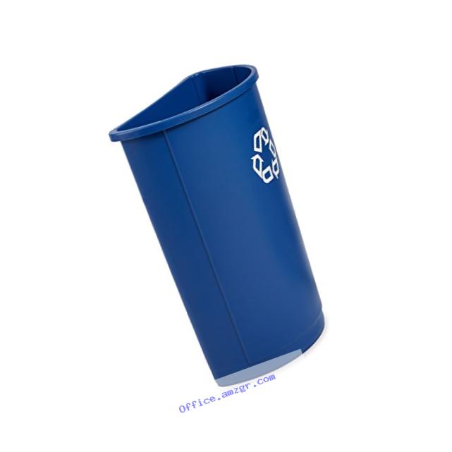 Rubbermaid Commercial Half Round Recycle Bin, 21-Gallon, Blue