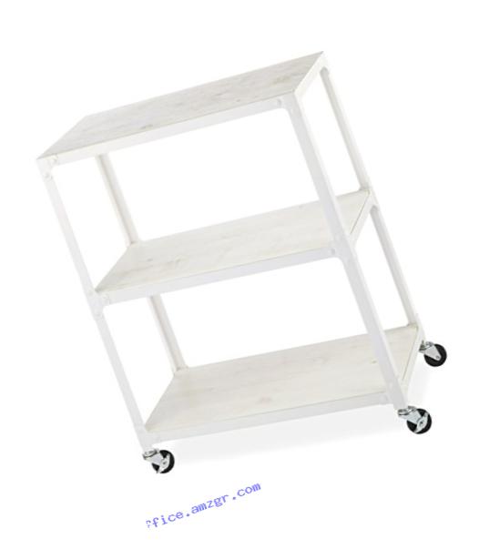 Whitmor 3-Tier Metal & Wood Cart-White