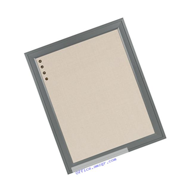 DesignOvation Bosc Framed Linen Fabric Pinboard, 23.5x29.5, Gray