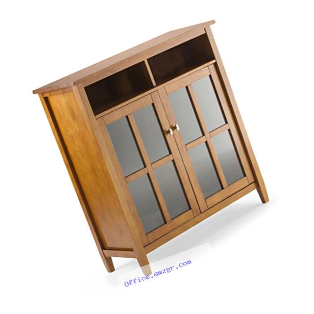 Simpli Home Warm Shaker Medium Storage Cabinet, Honey Brown