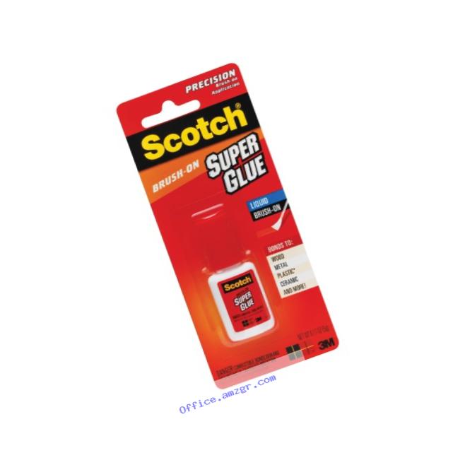 Scotch Super Glue Liquid Brush-On, .17 Ounces (AD127)