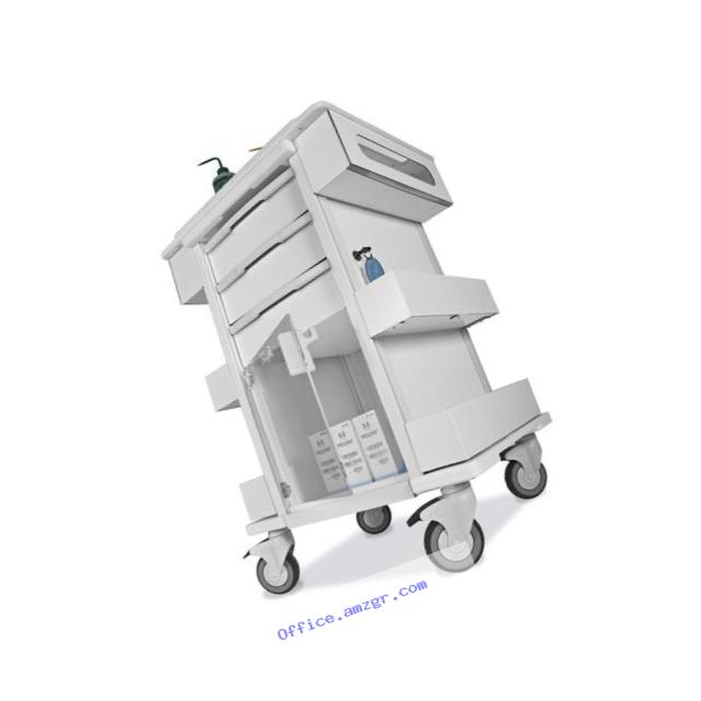 TrippNT 51463 Polyethylene/Aluminum Element 01 All Purpose Healthcare Cart, 24