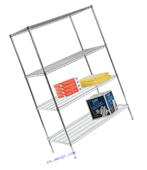 Lakeside R246072CS-4 Round Post Wire Shelving Unit, 4 Shelves, 24