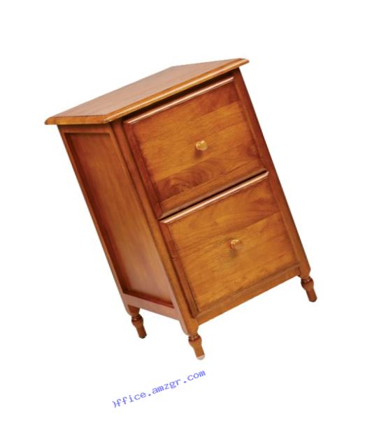 Office Star Knob Hill Collection File Cabinet, Antique Cherry Finish