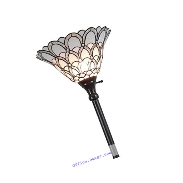 Amora Lighting AM071FL14 Tiffany-style Jewel 72-inch Floor Torchiere Lamp White