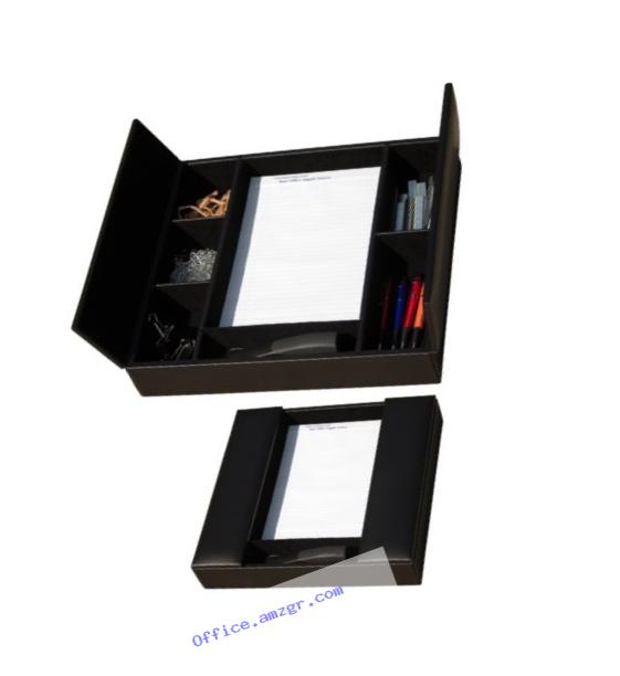 Dacasso Classic Black Leather Enhanced Conference Room Organizer