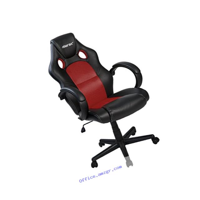 Merax Executive Home Office Chair Racing Style Gaming Chair PU Leather Swivel Computer and Office Desk Chair (red)
