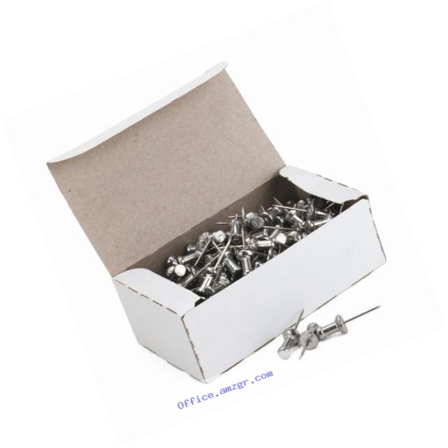 ADVANTUS Aluminum Head Push Pins, Steel 5/8-Inch Point, Silver, 100 per Box (CPAL5)