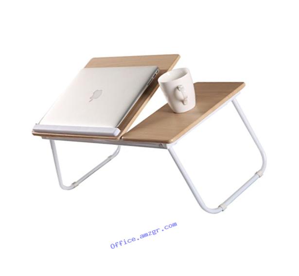 ULTIDECO Elegant Protable Laptop Desk Stand,Folding Tray,Adjustable Reading Holder for Bed,Sofa,Convenience Using at Camping,Party,Home, Maple color