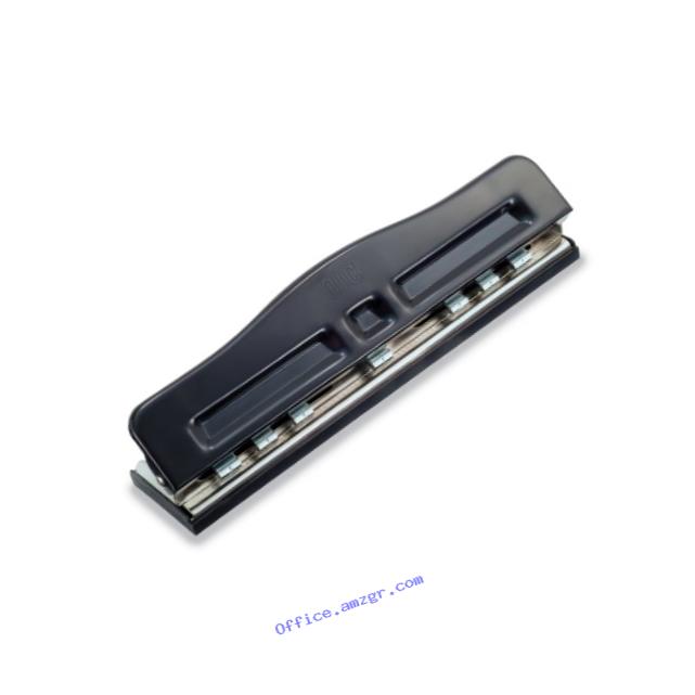 Officemate Adjustable 2-7 Hole Punch. Includes 7 Punch Heads. Punches  5-11 Sheet Capacity, Black with Chrome Trim (90070)