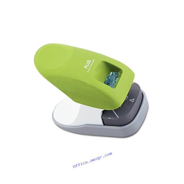PLUS Paper Clinch Desktop Staple-Free Stapler, Green (31261)