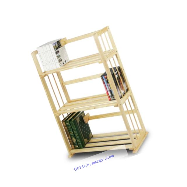 Furinno FNCL-33001 Pine Solid Wood 3-Tier Bookshelf