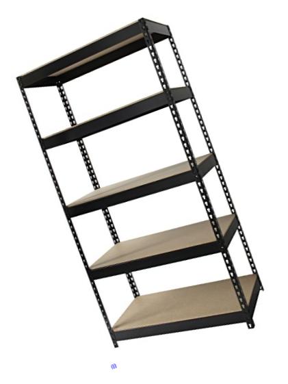 Iron Horse Rivet 5-Shelf Metal and Wood Shelving Unit, 18-Inch by 36-Inch by 72-Inch