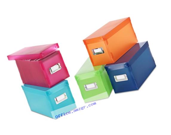 Whitmor Plastic Storage Boxes, Set of 5, Assorted Colors