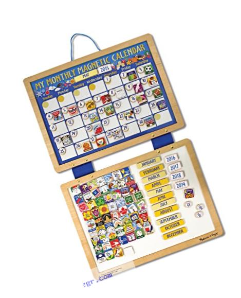 Melissa & Doug Deluxe Wooden Magnetic Calendar With 134 Magnets