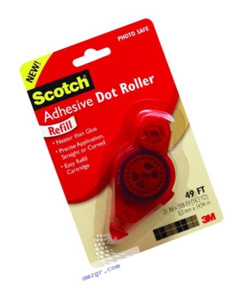 Scotch Adhesive Dot Roller Refill, 0.31 x 49 Feet (6055-R)