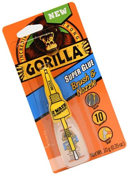 Gorilla Super Glue Brush & Nozzle, 10 g, Clear