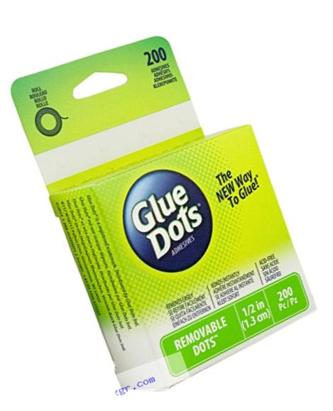 Glue Dots Craft Roll, Contains 200 (.5 Inch) Diameter Removable Adhesive Dots (08248)