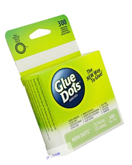 Glue Dots Mini Dot Roll, Contains 300 (.19 inch) Mini Adhesive Dots (32794-300)